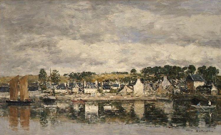 Eugene Boudin Village by a River Spain oil painting art